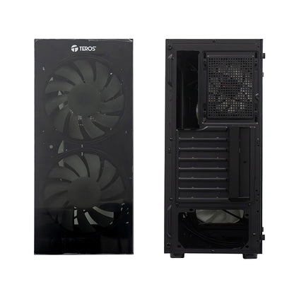 Case Gamer TEROS TE-1333G Mid Tower ATX Negro con Vidrio Templado y 6 Ventiladores