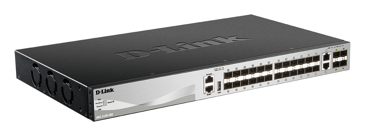 Switch D-Link DGS-3130-30TS Administrable Apilable Capa 3 24 Puertos Gigabit 10G SFP+