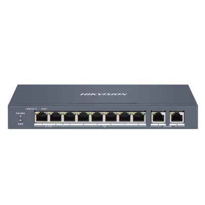 Hikvision DS-3E1310HP-EI Switch Smart PoE 8 Puertos + 2 Gigabit 110W