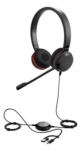 Audífonos Jabra Evolve 20 USB-C USB-A MS Stereo Negro