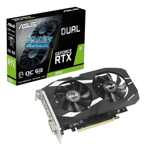 Tarjeta de Video ASUS Dual GeForce RTX 3050 OC Edition 6GB GDDR6 PCIe 4.0 HDMI DisplayPort