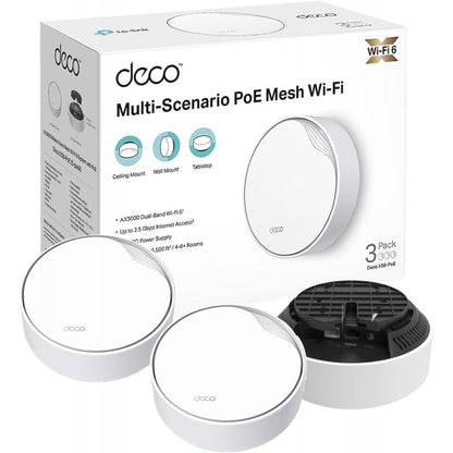 TP-Link Deco X50-PoE AX3000 Sistema Wi-Fi Mesh 6 Dual Band 2.5GbE PoE 3-Pack