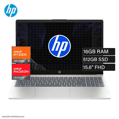 Laptop HP 15-fc0012la Ryzen 7 7730U 16GB RAM 512GB SSD 15.6" FHD FreeDOS