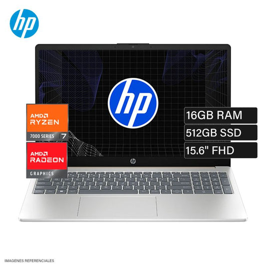 Laptop HP 15-fc0012la Ryzen 7 7730U 16GB RAM 512GB SSD 15.6" FHD FreeDOS