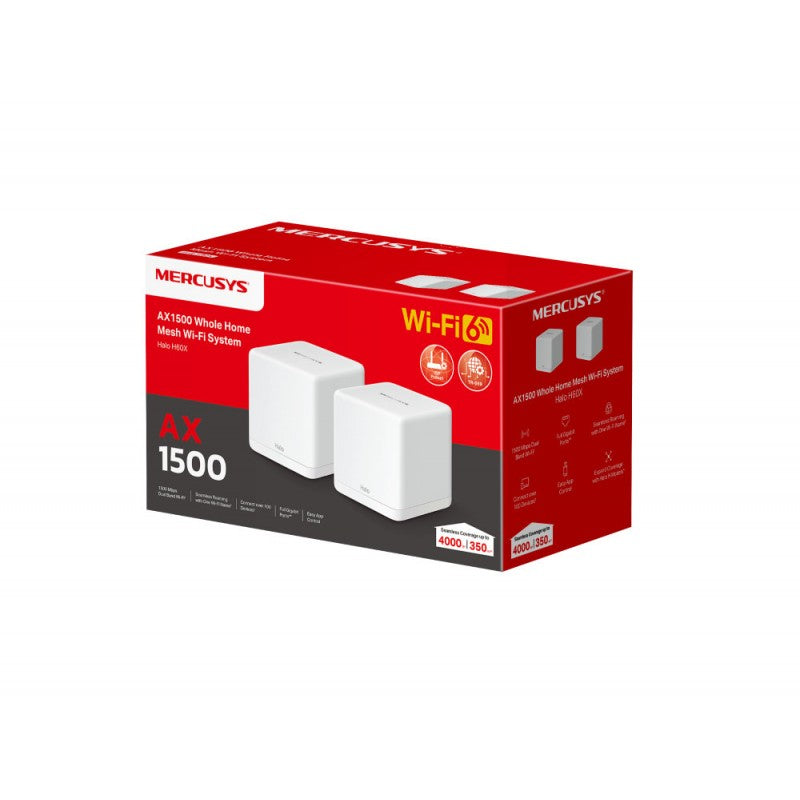 Mercusys Halo H60X AX1500 Sistema Wi-Fi Mesh 6 Dual Band Gigabit 2-Pack