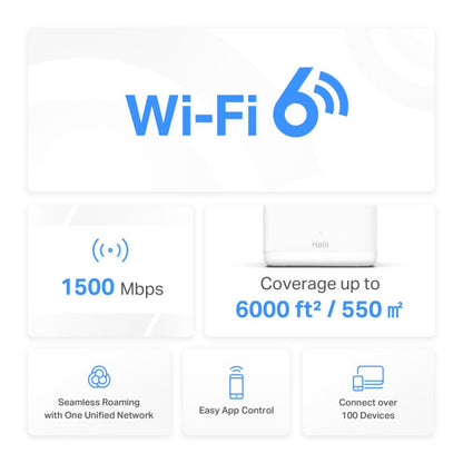 Mercusys Halo H60X AX1500 Sistema Wi-Fi Mesh 6 Dual Band Gigabit 2-Pack