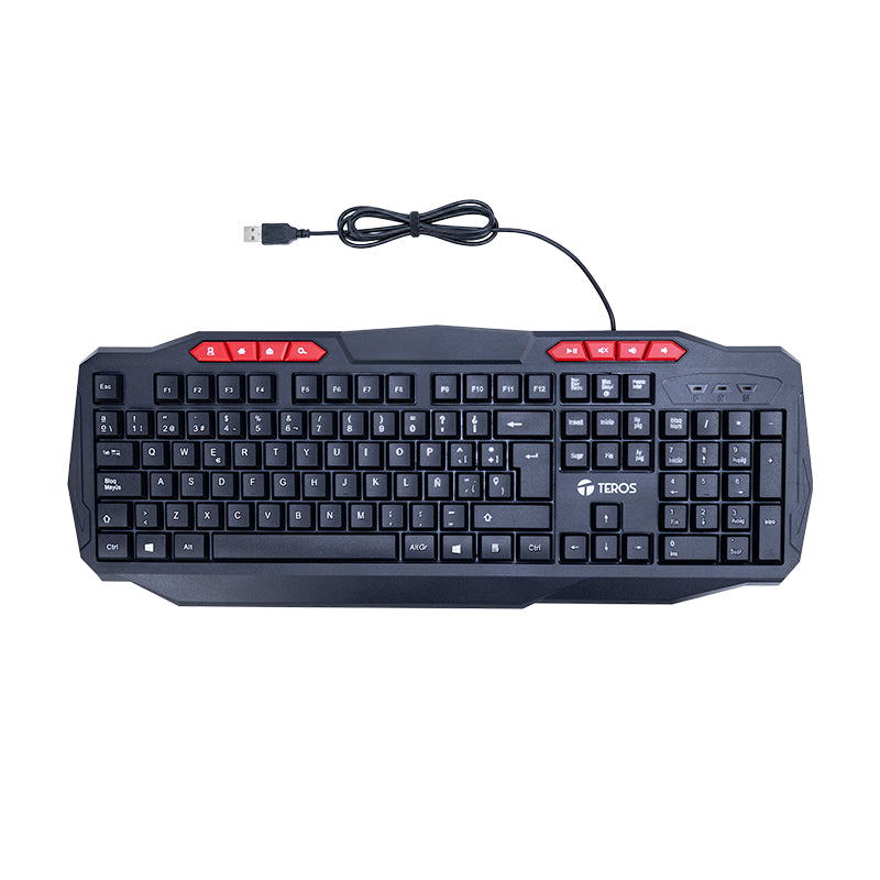 Kit Gamer TEROS TE-5014S 4 en 1 Teclado Mouse Audífonos Mousepad RGB USB