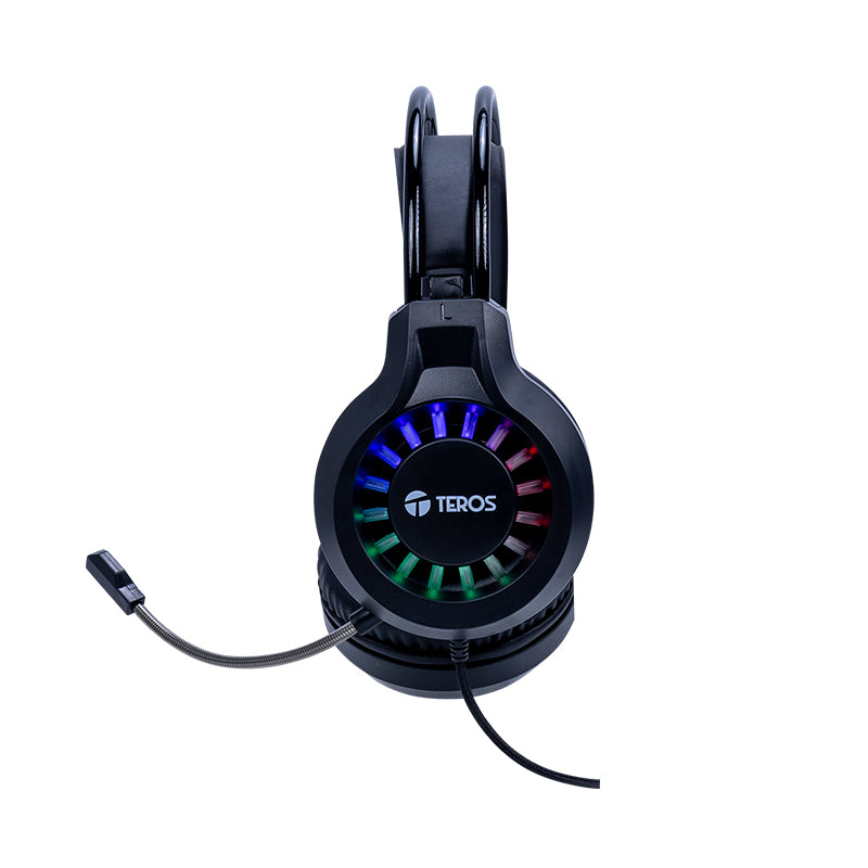 Kit Gamer TEROS TE-5014S 4 en 1 Teclado Mouse Audífonos Mousepad RGB USB