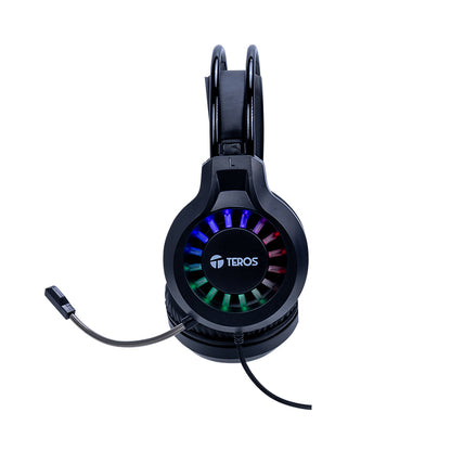 Kit Gamer TEROS TE-5014S 4 en 1 Teclado Mouse Audífonos Mousepad RGB USB