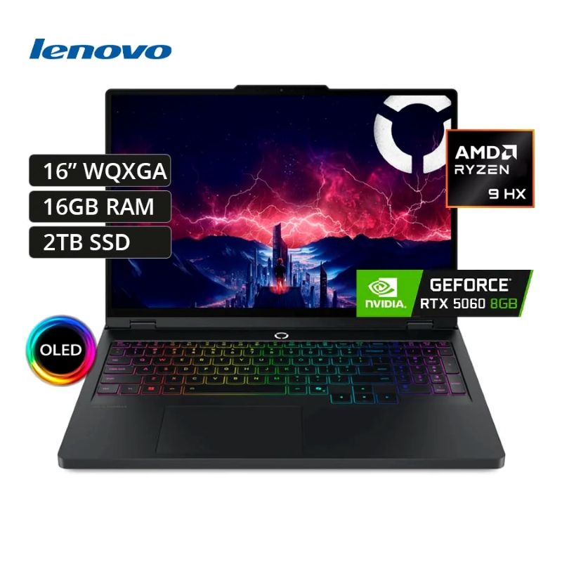 Laptop Lenovo Legion Pro 5 16AFR10 Ryzen 9 9955HX RTX 5060 16GB RAM 2TB SSD 16" OLED 165Hz Eclipse Black