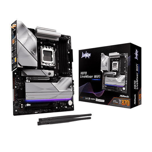 Motherboard ASRock X870 LiveMixer WiFi AMD X870 AM5 DDR5 WiFi ATX