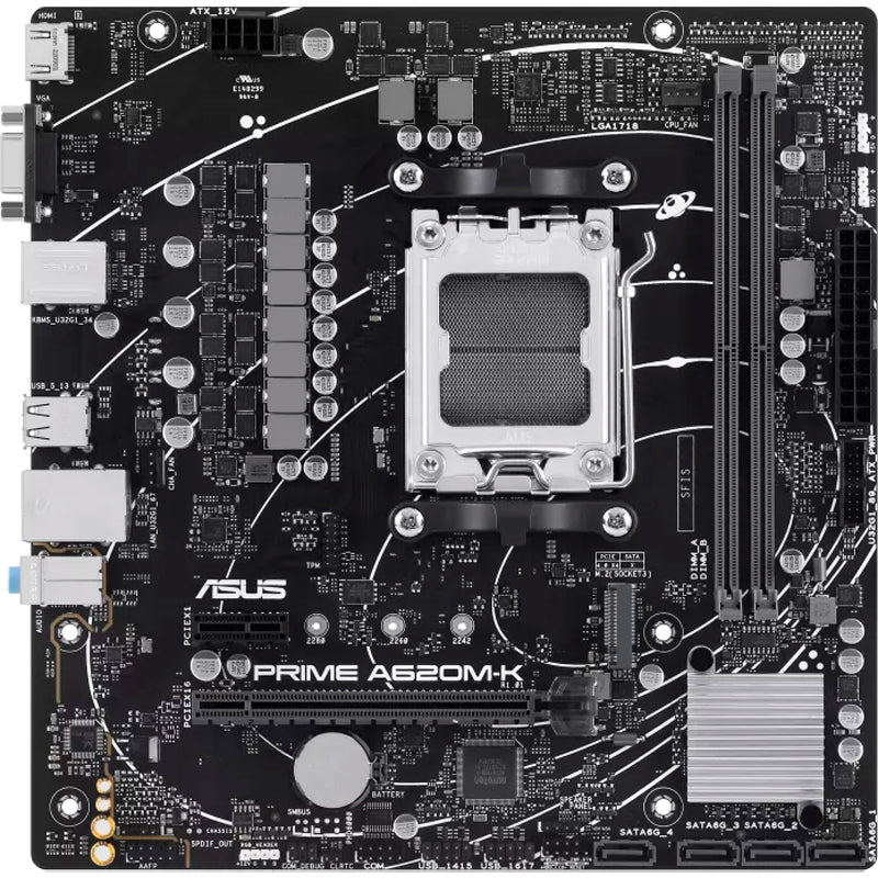 Placa Madre ASUS PRIME A620M-K AM5 DDR5 AMD A620 PCIe 4.0 M.2 Micro ATX