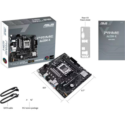 Placa Madre ASUS PRIME A620M-K AM5 DDR5 AMD A620 PCIe 4.0 M.2 Micro ATX