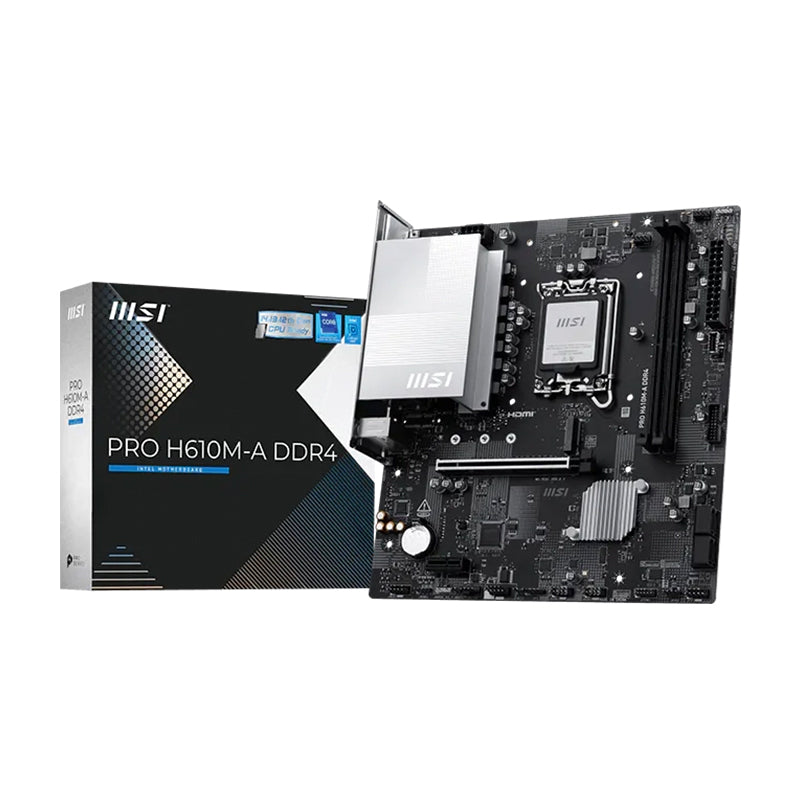 Motherboard MSI PRO H610M-A DDR4 LGA 1700 Intel 12va Gen HDMI Micro ATX Oficina y Gaming