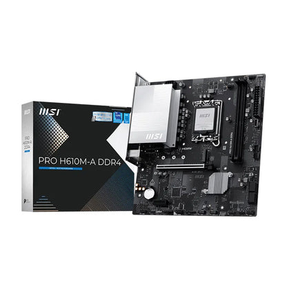 Motherboard MSI PRO H610M-A DDR4 LGA 1700 Intel 12va Gen HDMI Micro ATX Oficina y Gaming