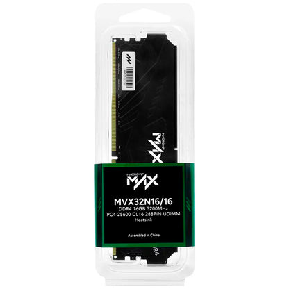 Memoria RAM MACROVIP Max 8GB DDR4 3200MHz CL16 UDIMM PC4-25600 Negro