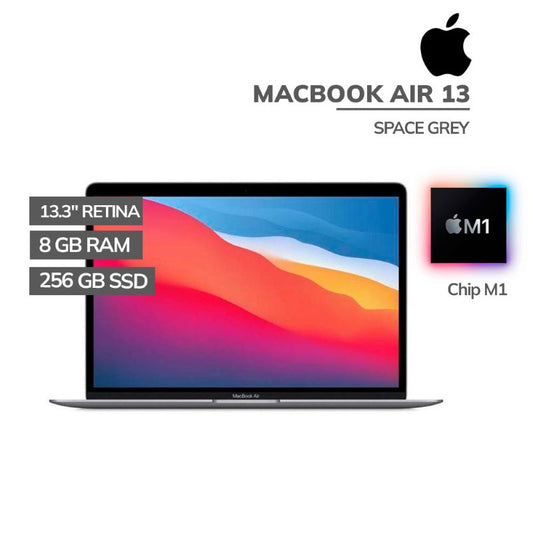 Laptop Apple MacBook Air 13 M1 8GB RAM 256GB SSD 13.3" Retina Display macOS Teclado Español Space Gray