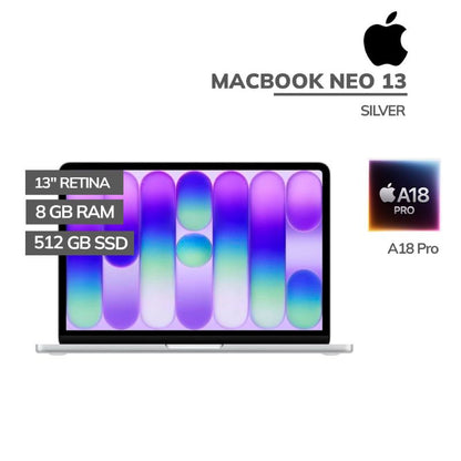 Laptop Apple MacBook Neo 13 A18 Pro 8GB RAM 512GB SSD 13" Touch ID macOS Silver