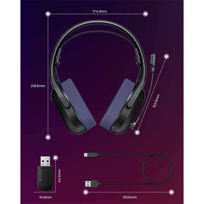 Audífonos Gamer Lenovo Legion H410 Inalámbricos Bluetooth 5.2 2.4GHz