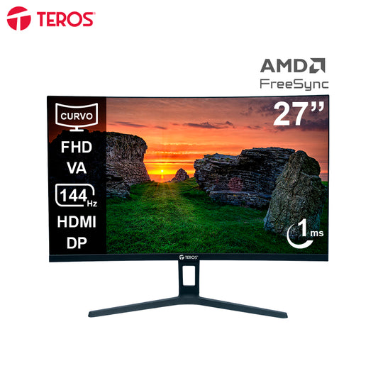 Monitor Curvo Teros TE-2734S 27” FHD VA 144Hz 1ms HDMI DP Gaming
