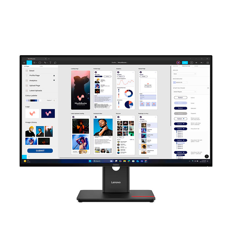 Monitor Plano Lenovo ThinkVision T32UD-40 31.5” UHD IPS 4K USB-C HDMI DP RJ45 Oficina Profesional