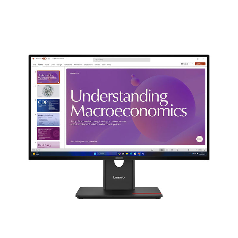 Monitor Lenovo ThinkVision T24D-40 23.8" FHD IPS HDMI DP RJ-45 USB-C Office Negro