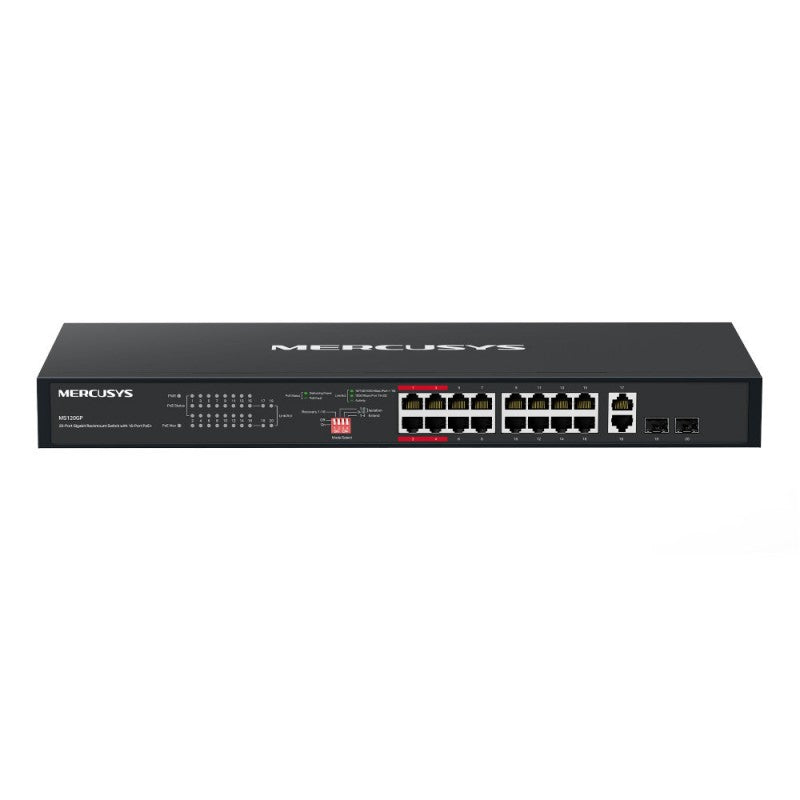Mercusys MS120GP Switch Gigabit PoE+ 20 Puertos 192W Rack