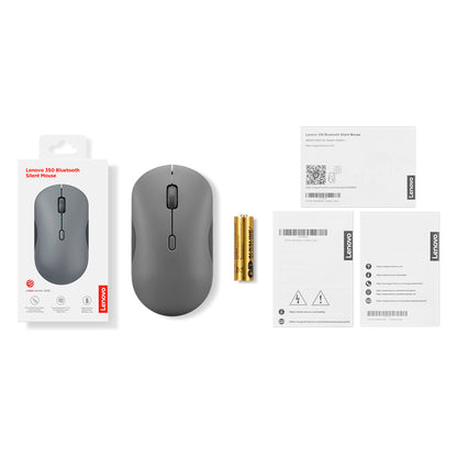Mouse Lenovo 350 Bluetooth 5.3 Silencioso 2400 DPI Luna Gris