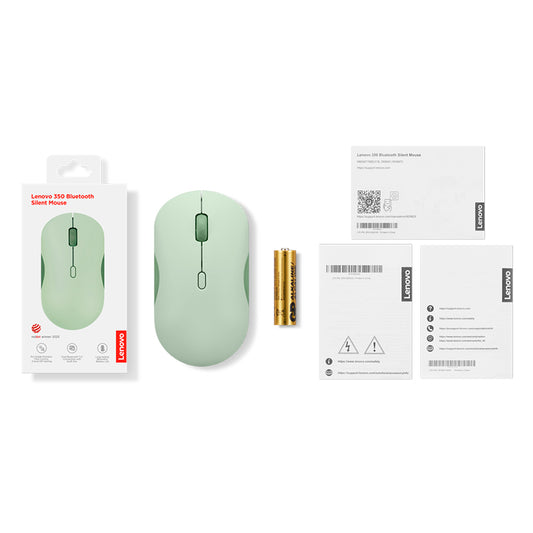 Mouse Lenovo 350 Bluetooth 5.3 Silencioso 2400 DPI Verde Musgo