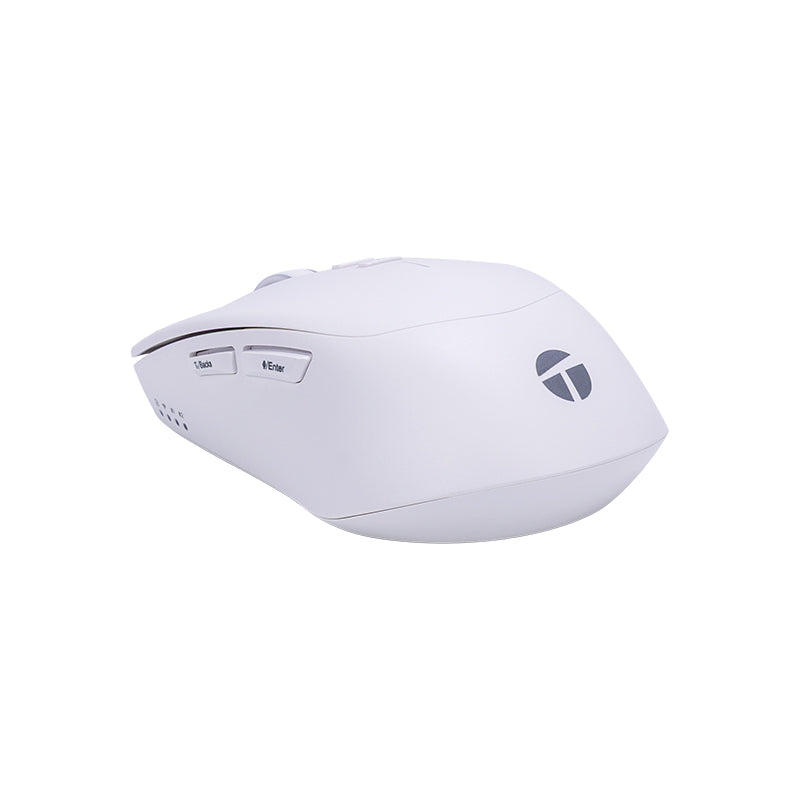 Mouse Inalámbrico Teros TE-1250AI IA Bluetooth USB-C 3200 DPI 8 Botones Blanco