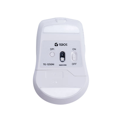 Mouse Inalámbrico Teros TE-1250AI IA Bluetooth USB-C 3200 DPI 8 Botones Blanco