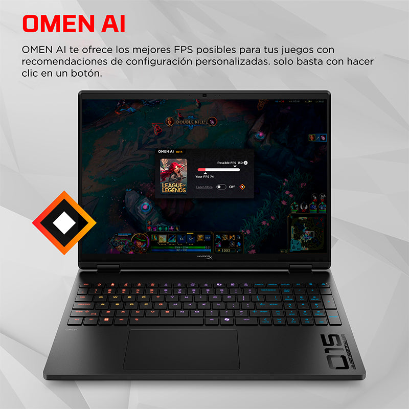 Laptop Gamer HP OMEN 15 Core i7-14650HX RTX 5060 8GB 16GB 512GB SSD 15.3"
