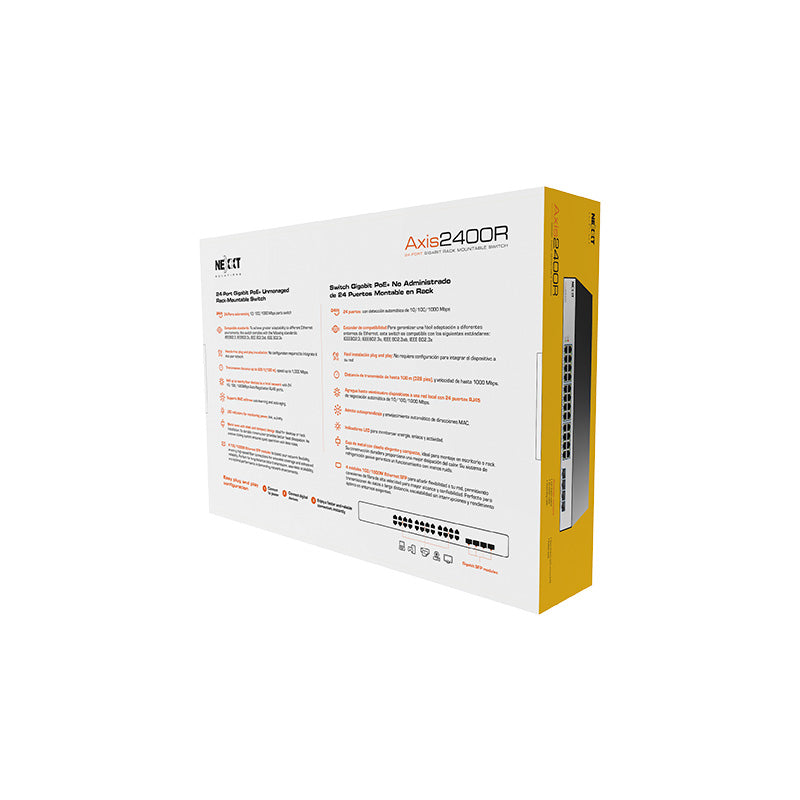 Nexxt Axis2400R NSW-A2848PUR Switch PoE+ 24 Puertos Gigabit + 4 SFP 480W