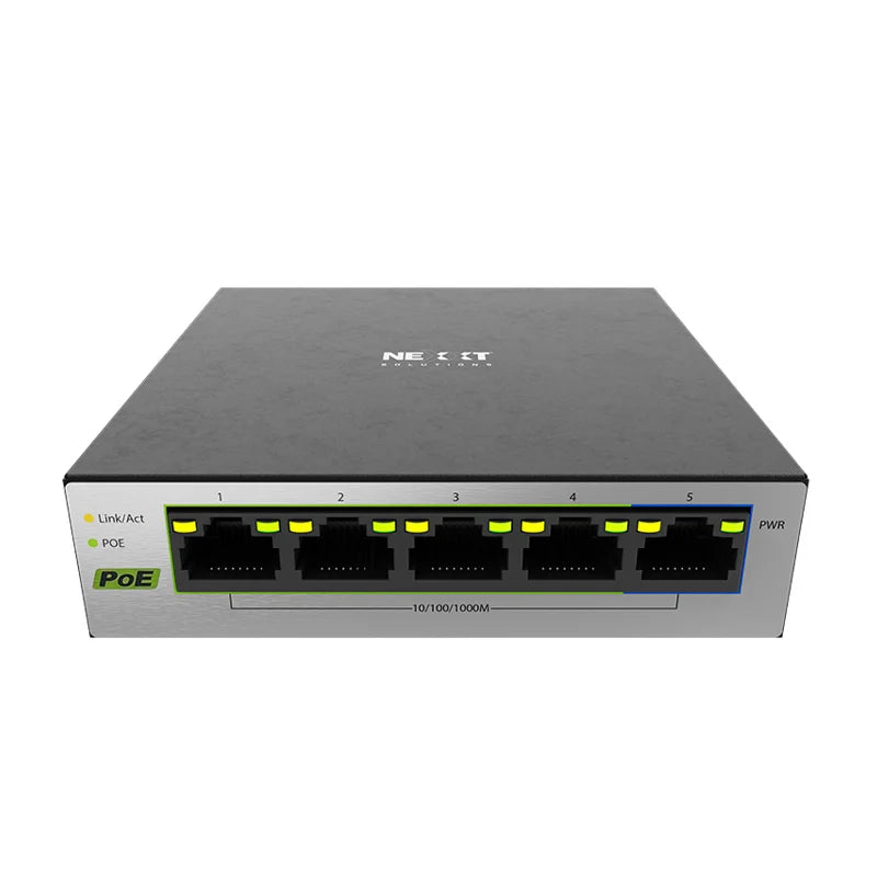 Nexxt Vertex501 NSW-V501P Switch Gigabit PoE+ 5 Puertos 60W