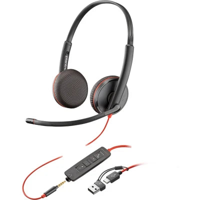 Audífonos Poly Blackwire 8225 Stereo USB-C USB-A con ANC Negro