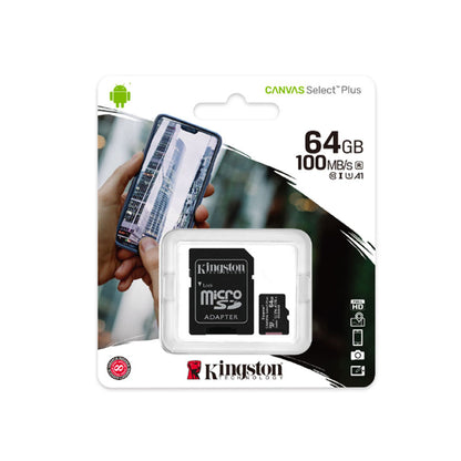 MEMORIA MICROSDXC KINGSTON 64GB 200MB/S CLASE 10 CON ADAPTADOR