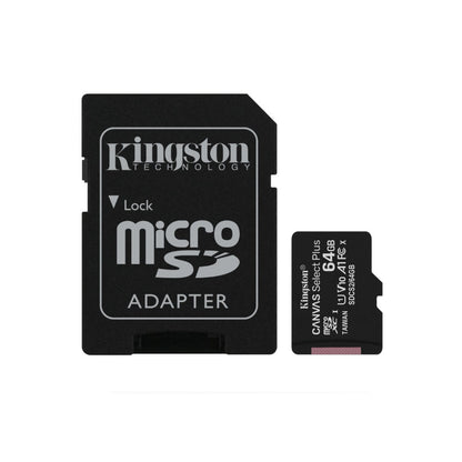 MEMORIA MICROSDXC KINGSTON 64GB 200MB/S CLASE 10 CON ADAPTADOR