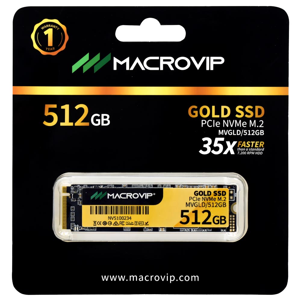 SSD Macrovip Gold 512GB M.2 2280 NVMe PCIe 3.0 x4 2400MB/s