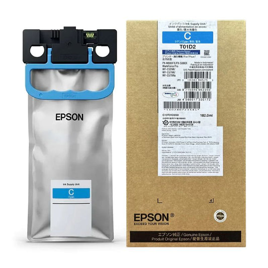 Bolsa de Tinta Epson T01D200 Cyan Original 182ml 20,000 Páginas WF-C529R WF-C579R