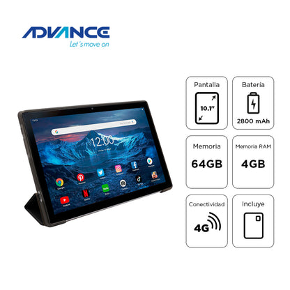 TABLET ADVANCE SMARTPAD SP5706 10.1" WXGA IPS T310 4GB RAM 64GB ANDROID 13 GRIS