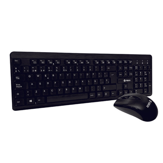 Kit Inalámbrico Teclado + Mouse TEROS TE-4061N, 2.4GHz, receptor nano USB, negro
