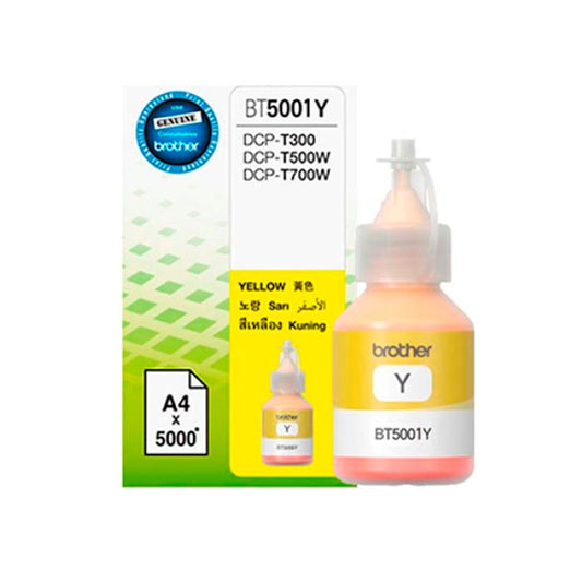 Tinta Brother BT5001Y Yellow Original 48.8ml 5,000 Páginas DCP-T300 DCP-T500W DCP-T700W