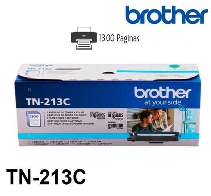 Tóner Brother TN-213C Cyan Original 1300 Páginas para HL-L3270 DCP-L3551 MFC-L3750