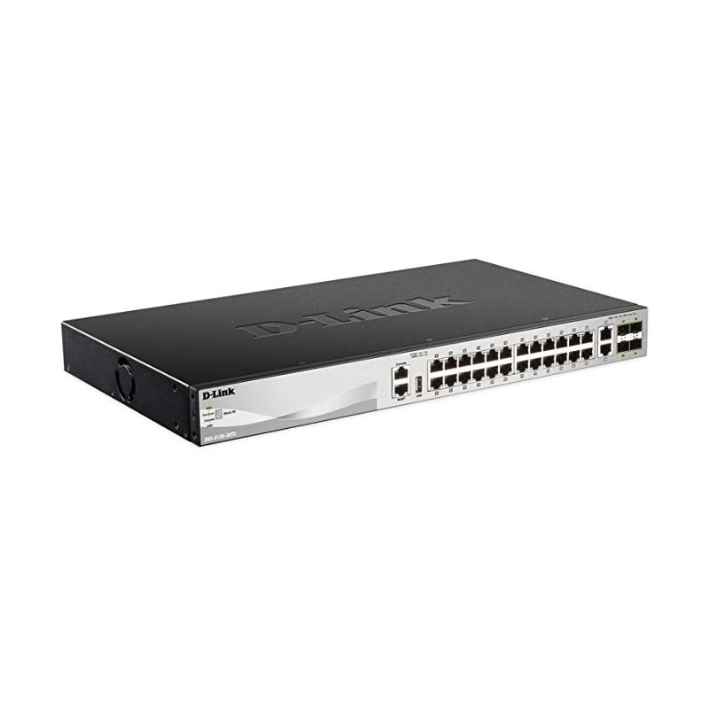 Switch D-Link DGS-3130-30TS Administrable Apilable Capa 3 24 Puertos Gigabit 10G SFP+