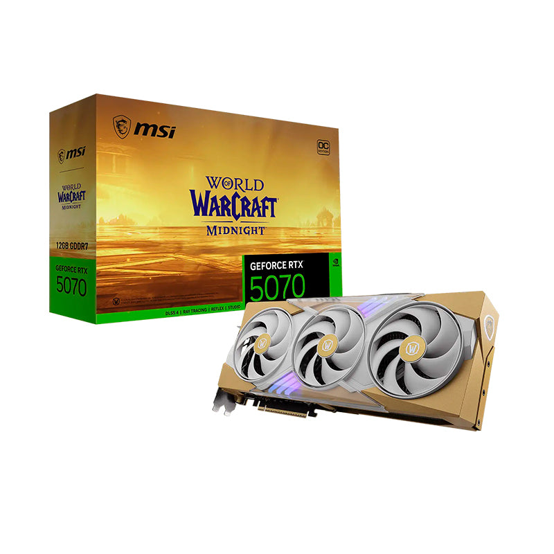 Tarjeta de Video MSI RTX 5070 WOW Midnight Light Edition OC 12GB GDDR7 PCIe 5.0