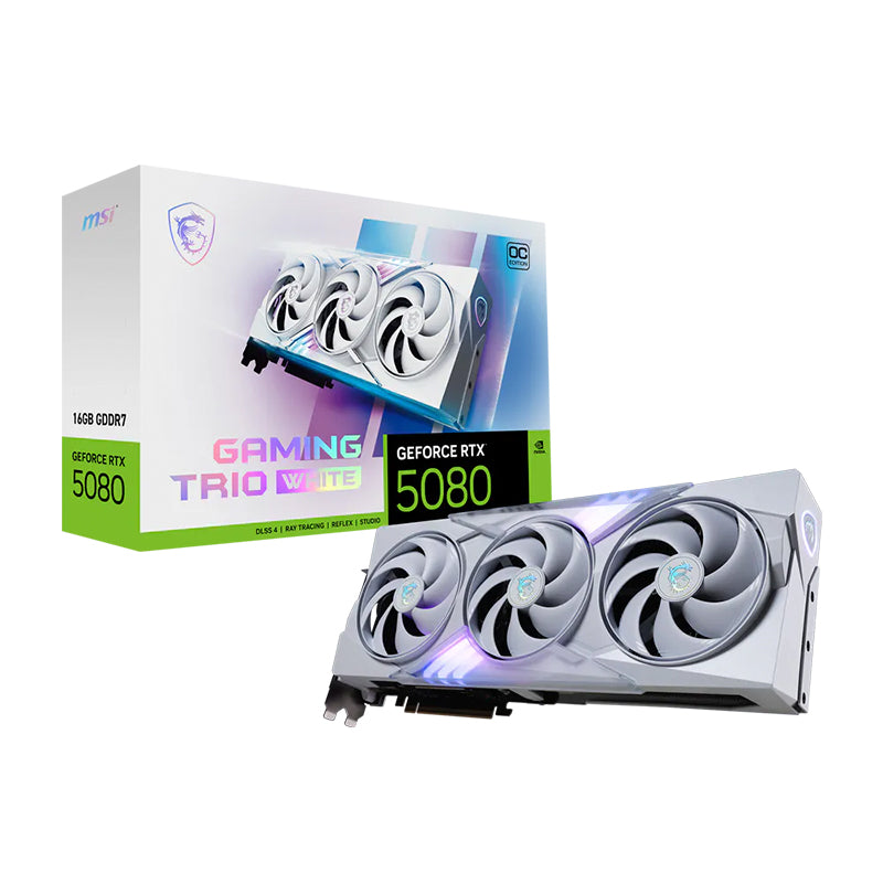 Tarjeta de Video MSI GeForce RTX 5080 16G GAMING TRIO OC WHITE 16GB GDDR7 PCIe 5.0