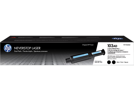 Tóner HP 103AD W1103AD Negro Original Pack x2 1000 Páginas c/u