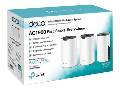 TP-Link Deco S7 AC1900 Sistema Wi-Fi Mesh Dual Band Gigabit 3-Pack