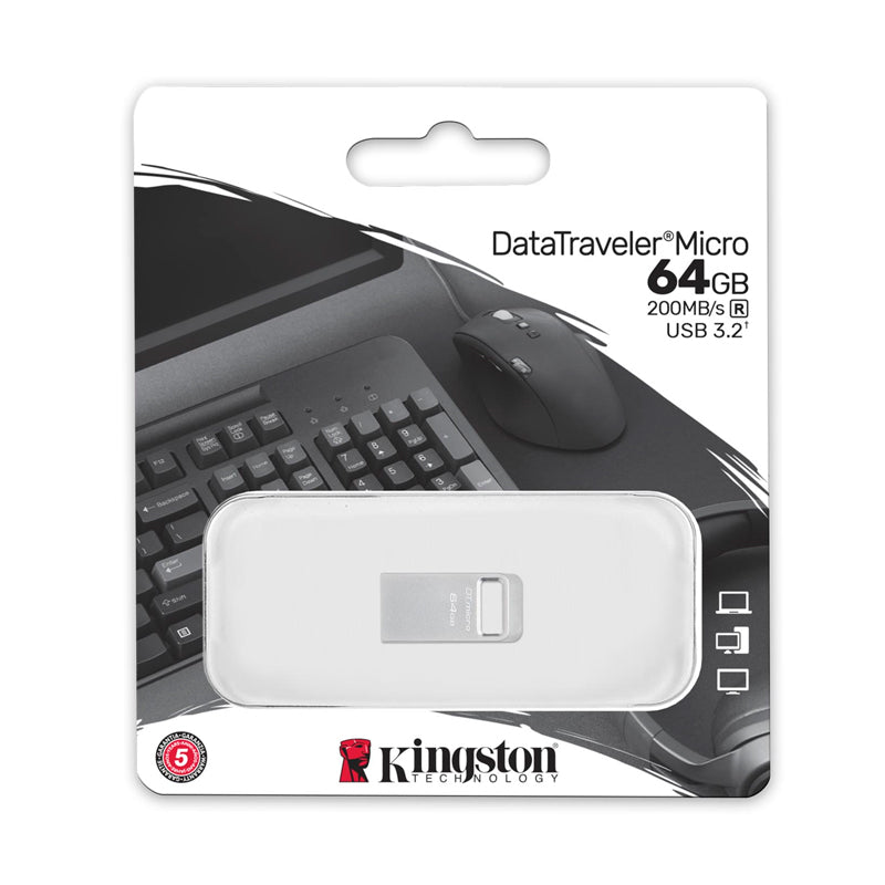 Memoria USB Kingston DataTraveler Micro 64GB USB 3.2 Gen 1 Ultra Compacta Metal
