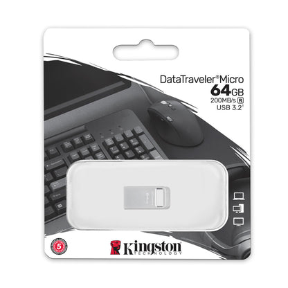 Memoria USB Kingston DataTraveler Micro 64GB USB 3.2 Gen 1 Ultra Compacta Metal